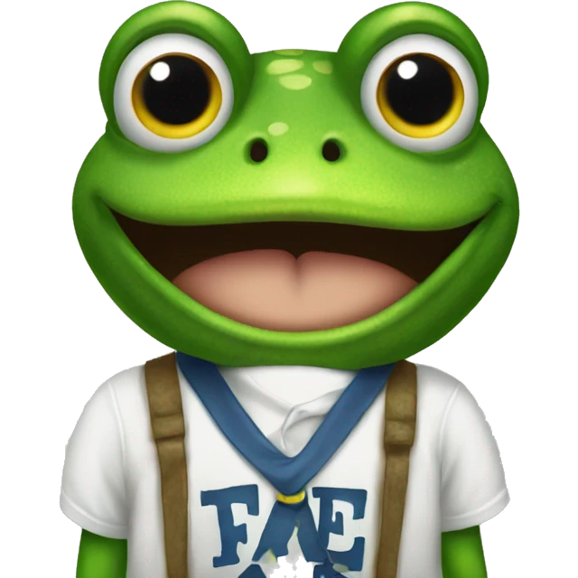 frog with a shirt that says “ZEKE” emoji