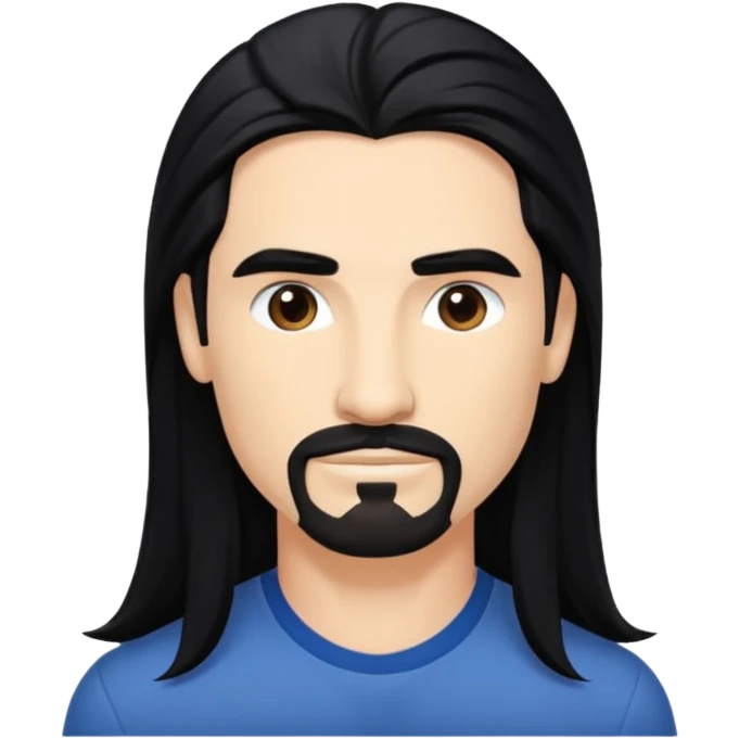 Kevin Richardson with long black hair emoji