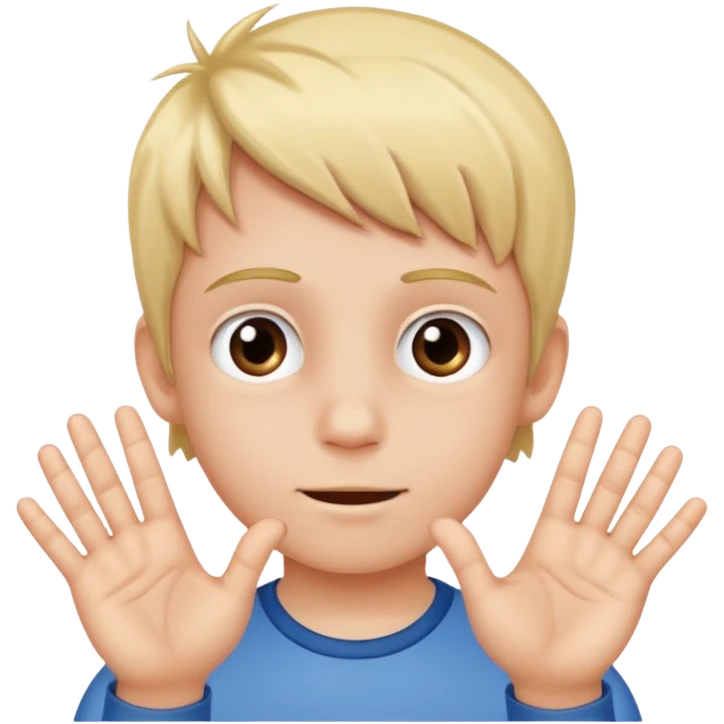 A kid with a little Mark above his head saying six seven with hands with six seven emoji