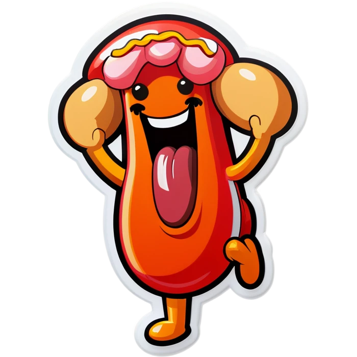 Dancing hotdog emoji