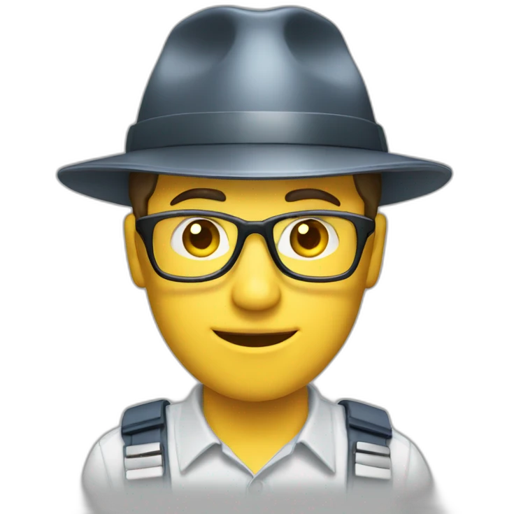 a working man with glass and security hat emoji