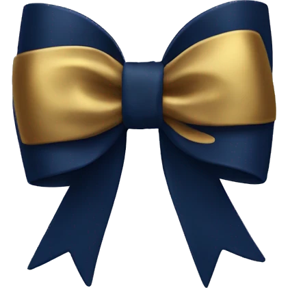 Navy blue and dark gold bow emoji