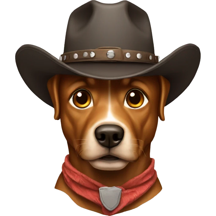 Man I'm a cowboy hat with a dog emoji