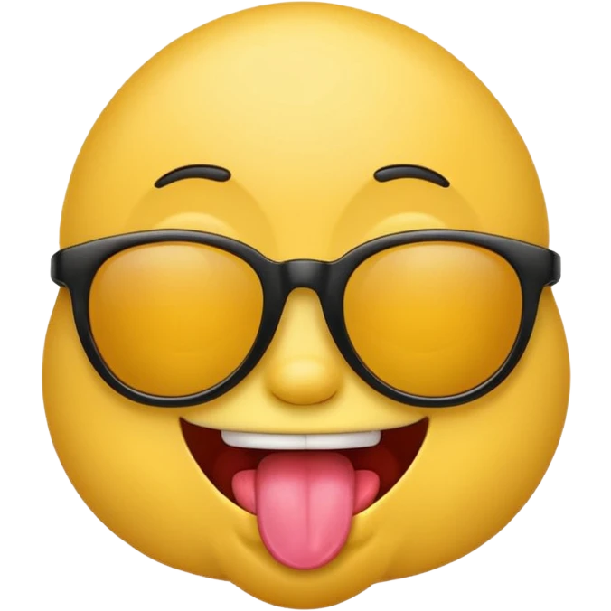 Cool emoji with sunglasses and tongue out emoji