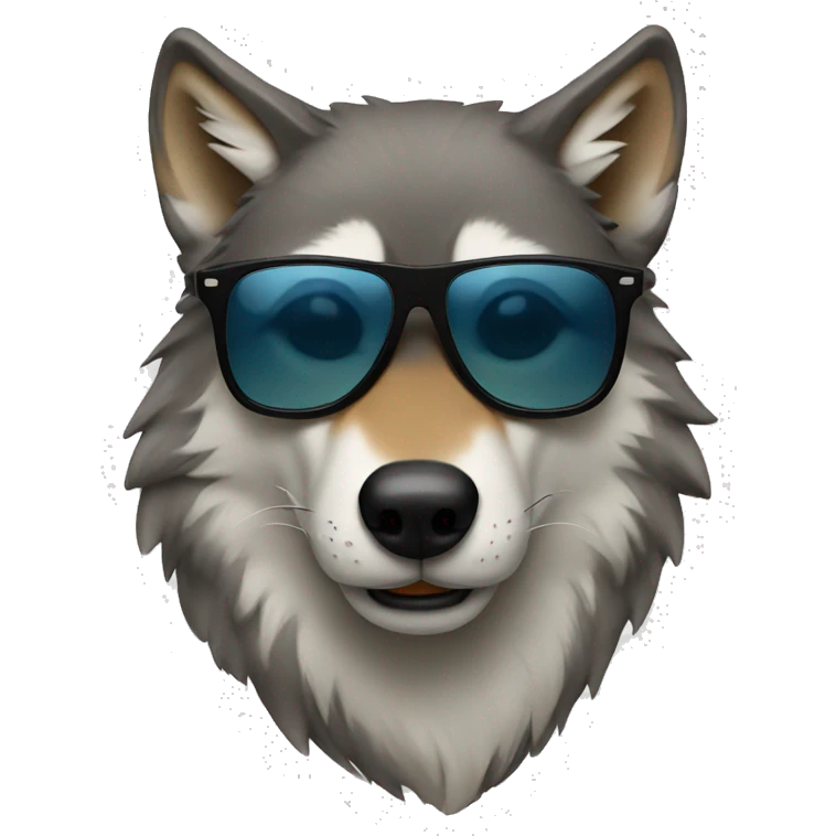 Wolf with sunglasses  emoji
