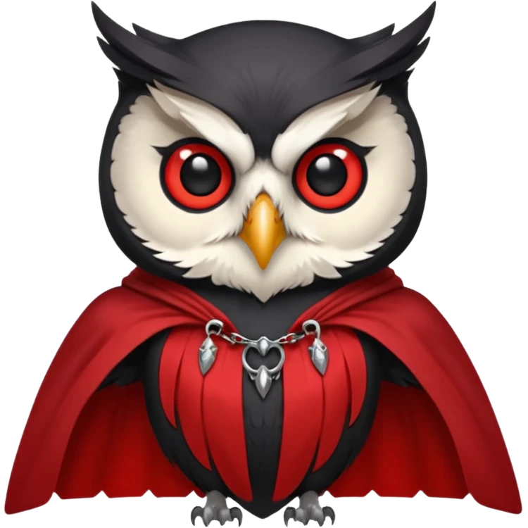 owl vampire in red collar cloak emoji