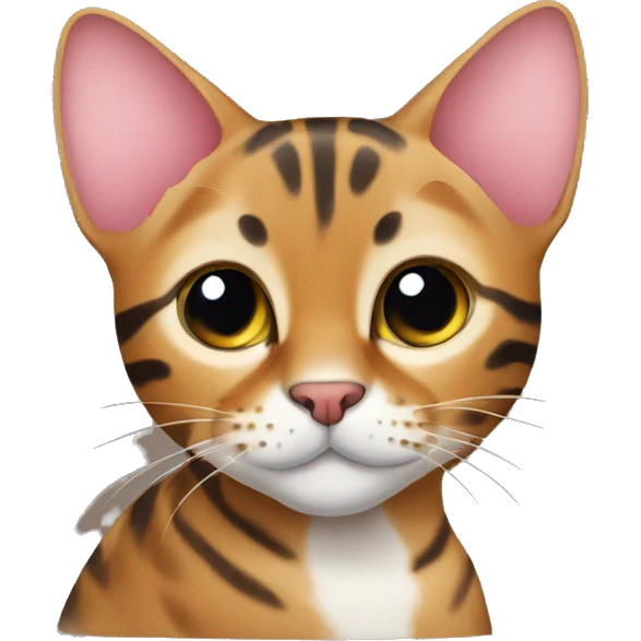 Bengal cat with heart emoji