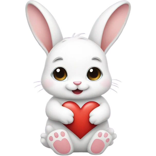 Bunny holding heart emoji