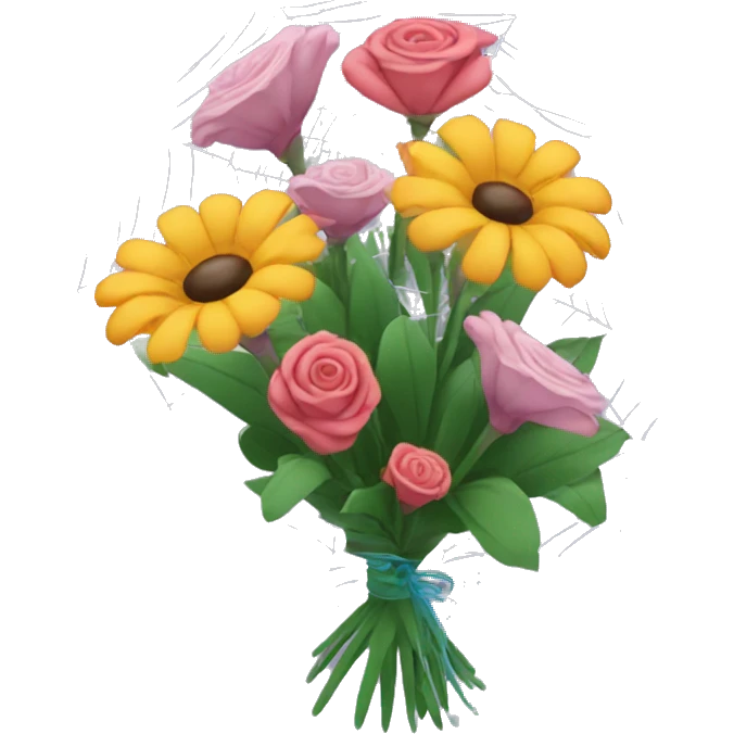 Bouquet of flowers with spider web  emoji