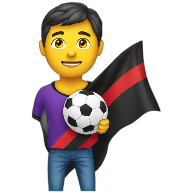 Fußballfan mit fahne emoji