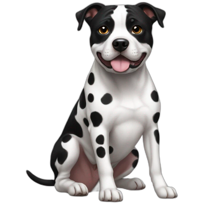 Staffie white black spots emoji