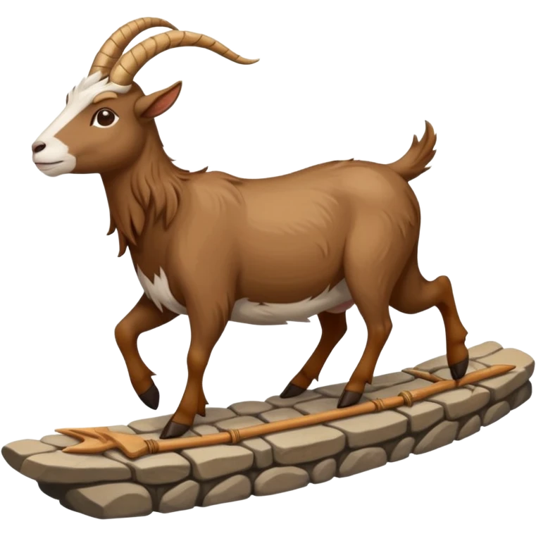 Goat rideing on pike emoji