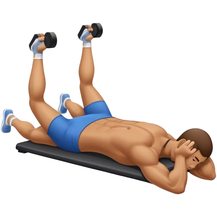 lying down man weighted glute bridges emoji