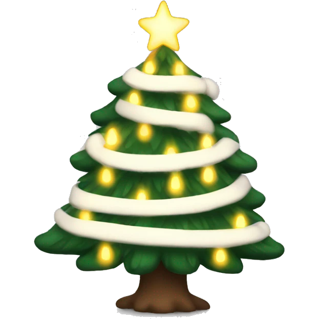 A cozy Christmas tree with white lights emoji
