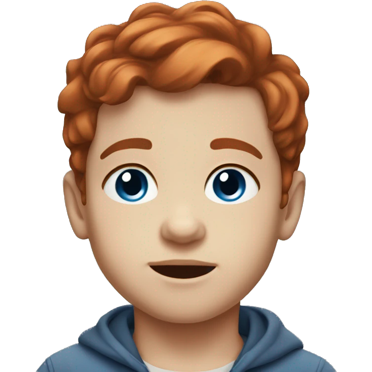 Boy toddler auburn hair blue eyes emoji