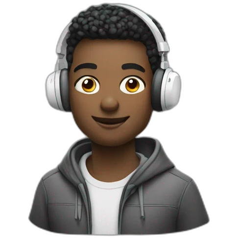 Software engineer coding with AirPods emoji