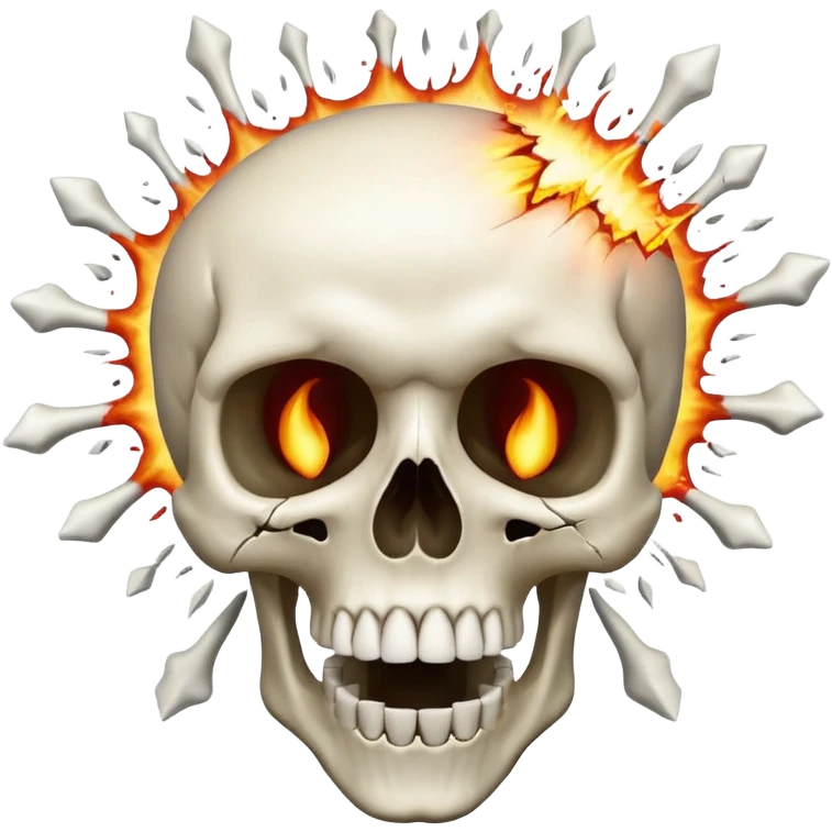 skull looking up with  exagerated open mouth meanwhile the head explote  emoji