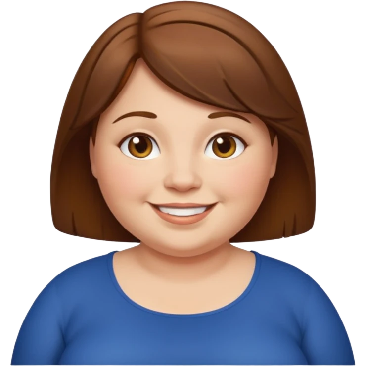 Fat short woman brown hair  emoji