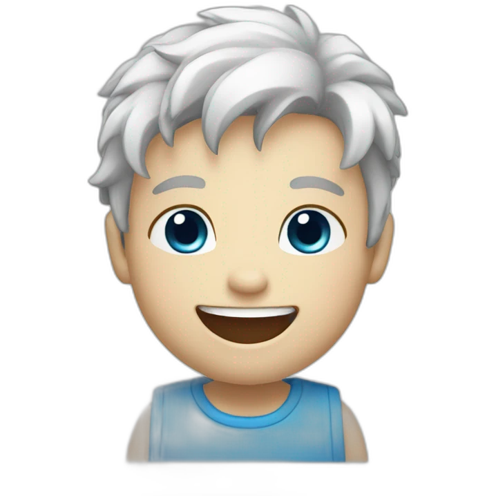 laughing white kid with black hair and blue eyes emoji