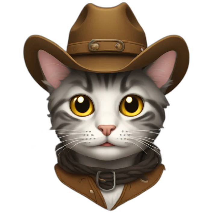 cowboy cat with alot of hair emoji