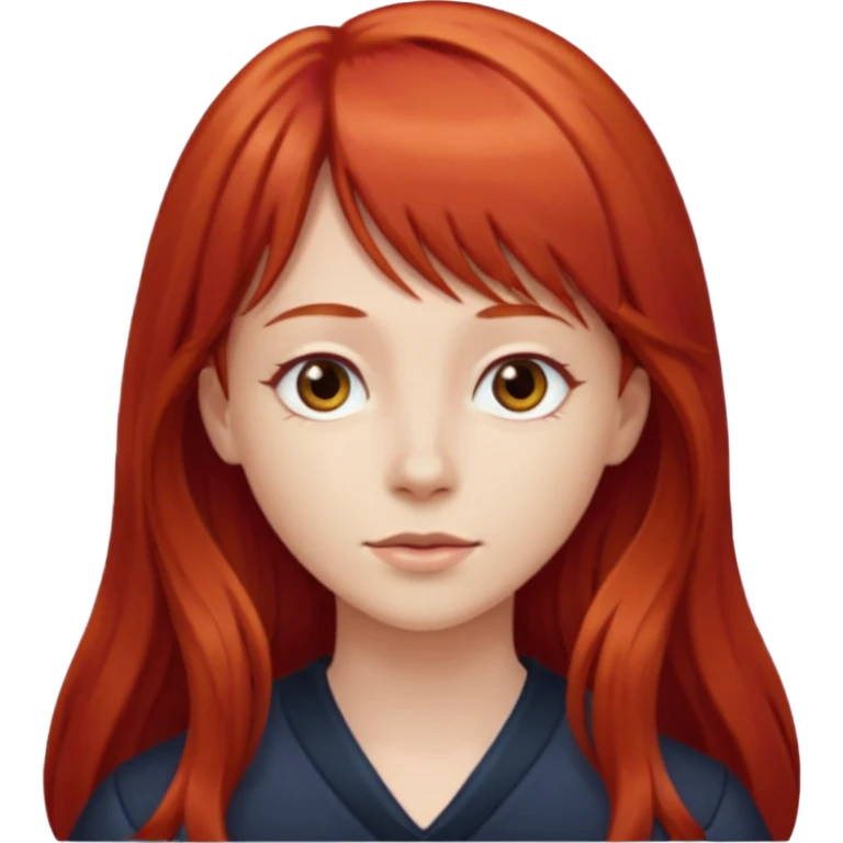 Franja cabelo ruivo comprido emoji