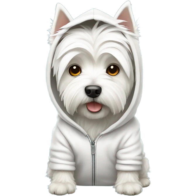 west highland white terrier with hoodie emoji