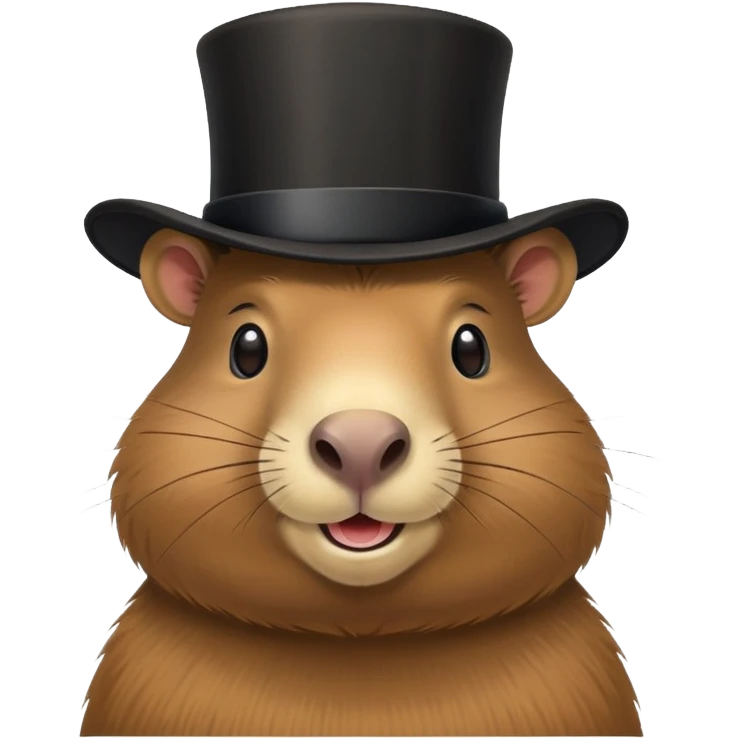 Capibara wearing a top hat emoji