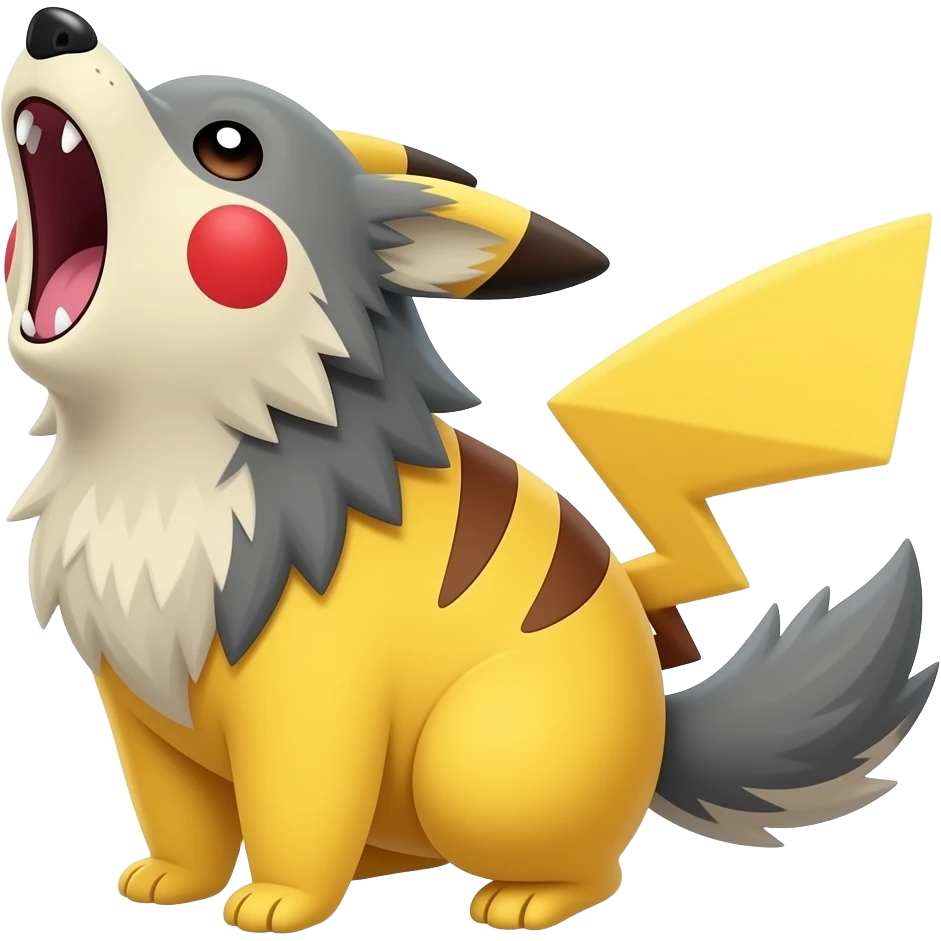 Werewolf Pikachu Howling emoji