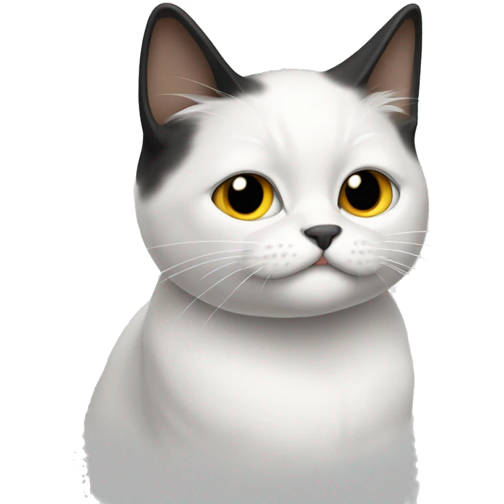 Gato branco com mancha preta no nariz emoji