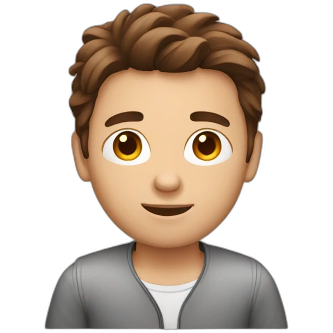 brown hair guy with laptop emoji