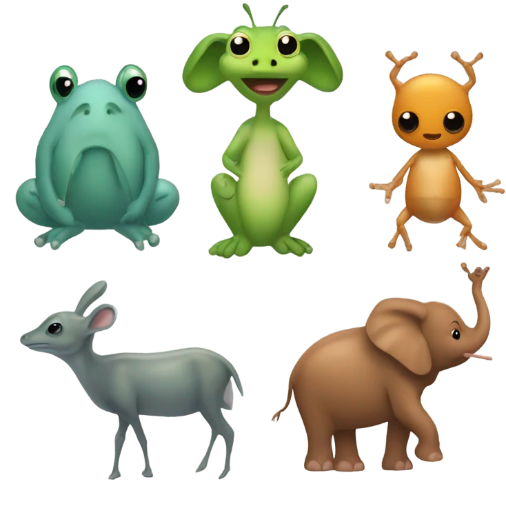 Kancil katak gajah semut emoji