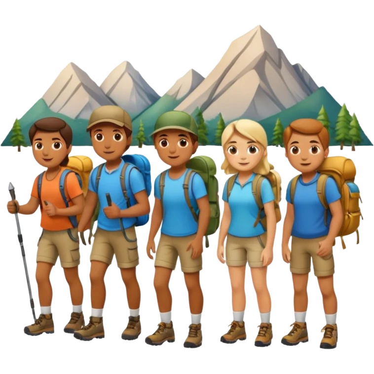 people wearing backpack to camping emoji