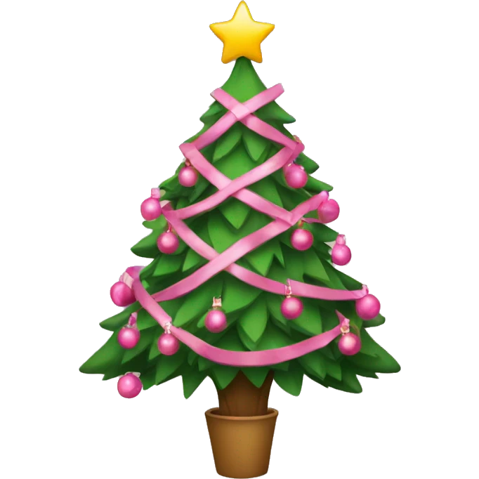 Christmas tree with pink decorations  emoji