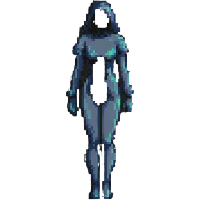 pixel art female silhouette, minimalist human shape emoji