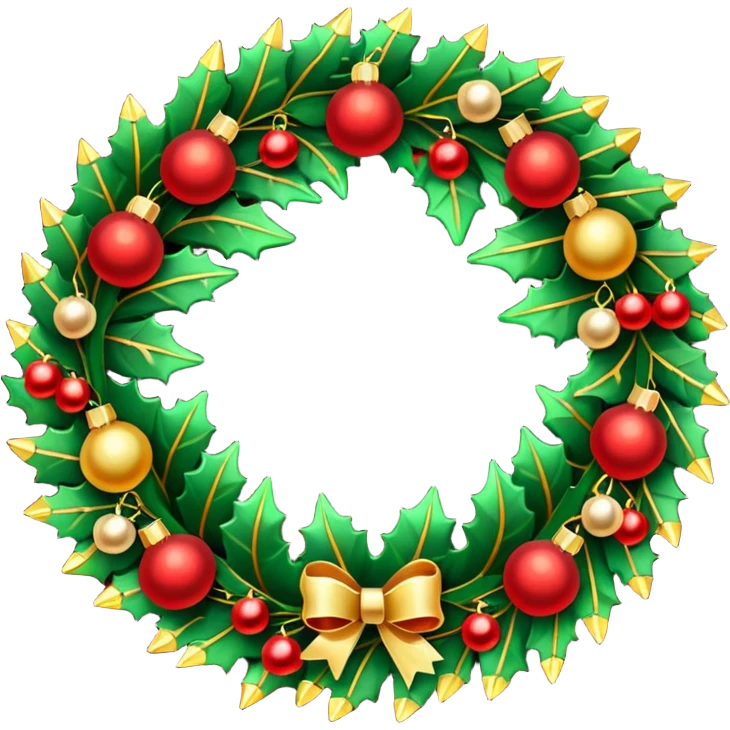 Christmas wreath with lights emoji
