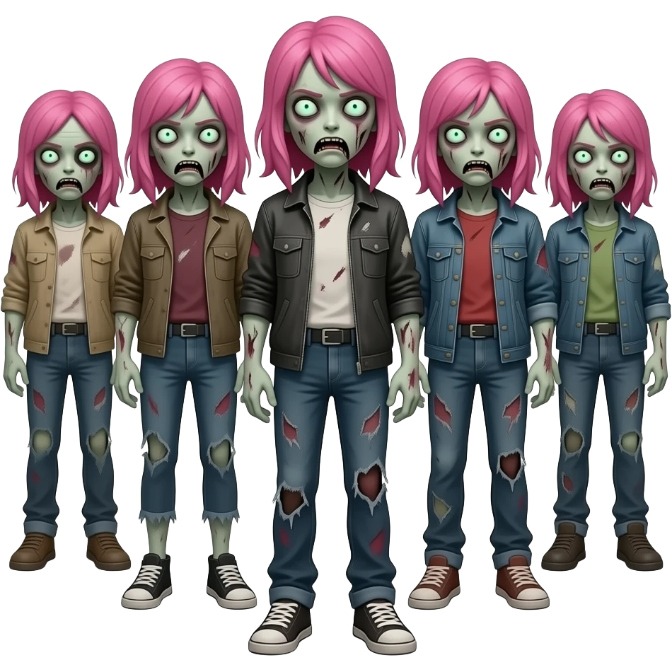 Pink Haired Zombies emoji