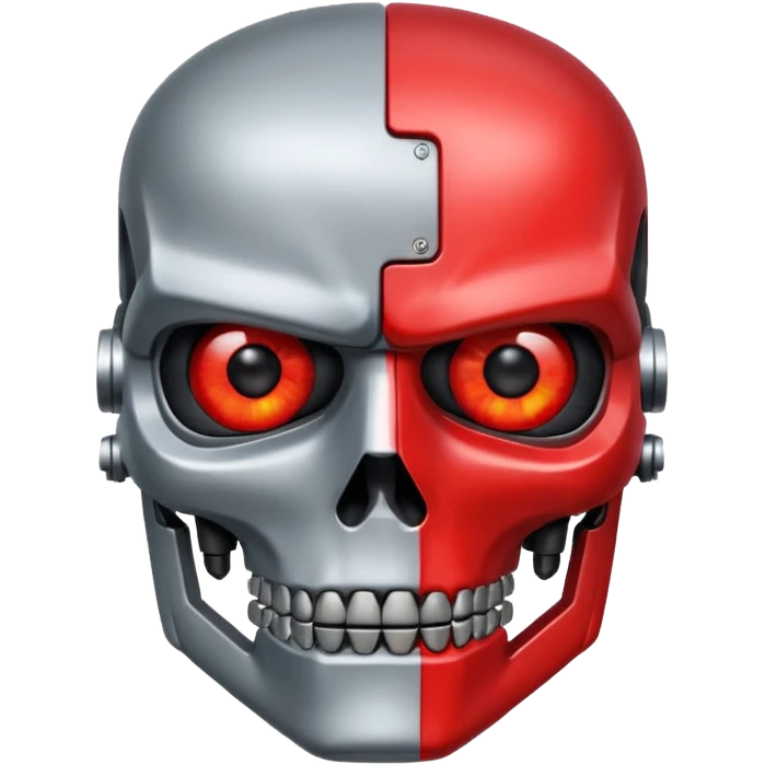 half face metal Terminator Red eyed  emoji