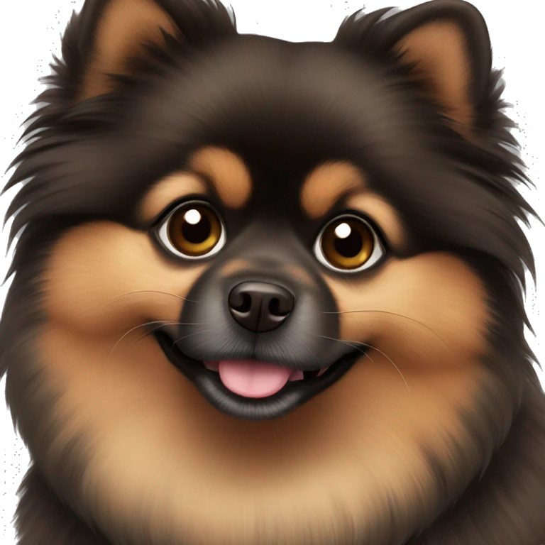 Brown black Pomeranian emoji