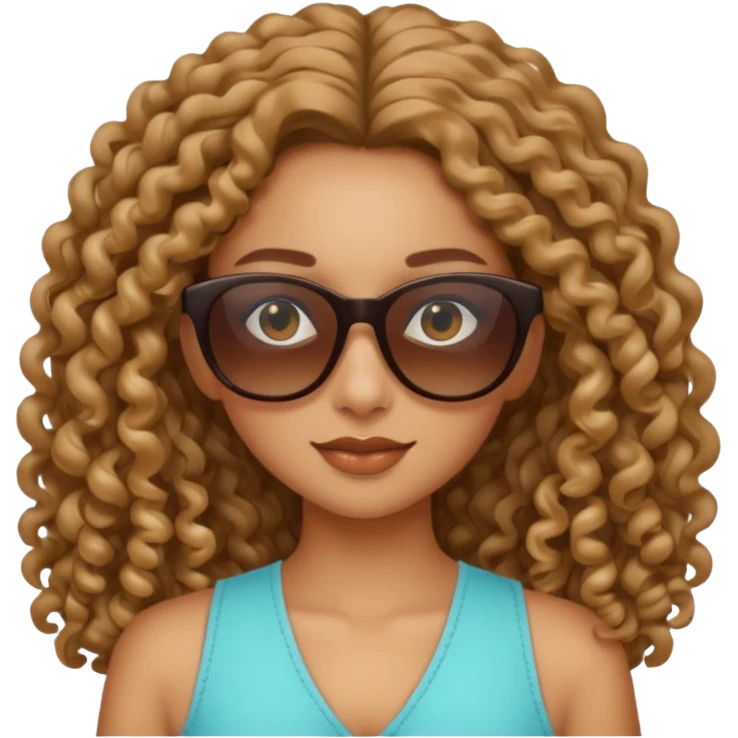 Biker Gang with Sunglasses,girl, long curly hair, sunglasses emoji