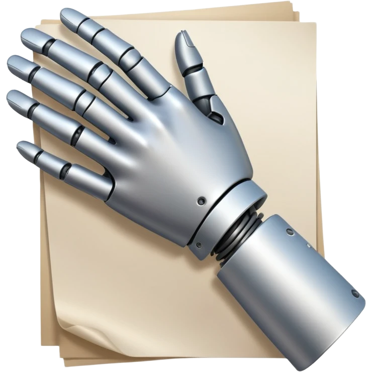 robot hand writes text emoji