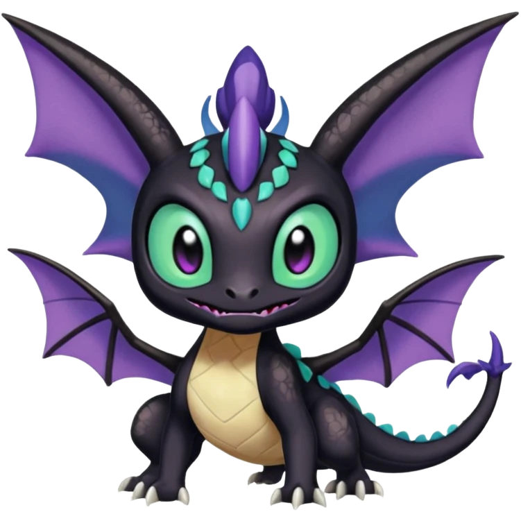 Meloetta-Noibat-Spyro-Toothless-Stitch-Pokémon-Fakémon-creature-hybrid emoji