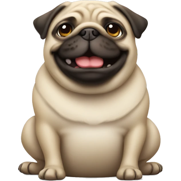 a happy fat pug emoji