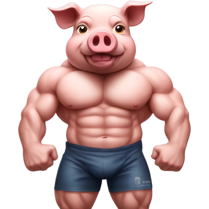 Bodybuilding pig emoji