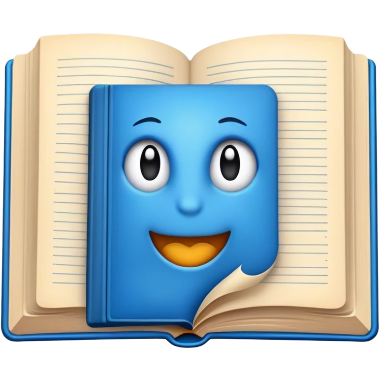 livro aberto cor azul emoji