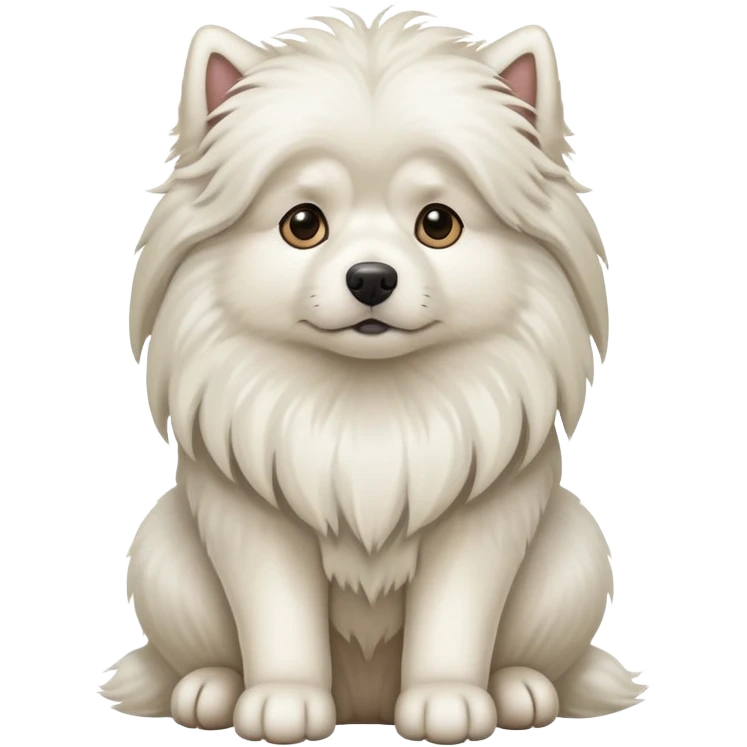 White long-haired dog sitting emoji