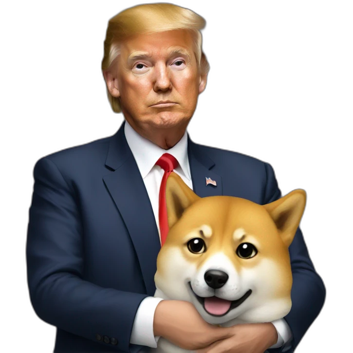 trump holding doge emoji