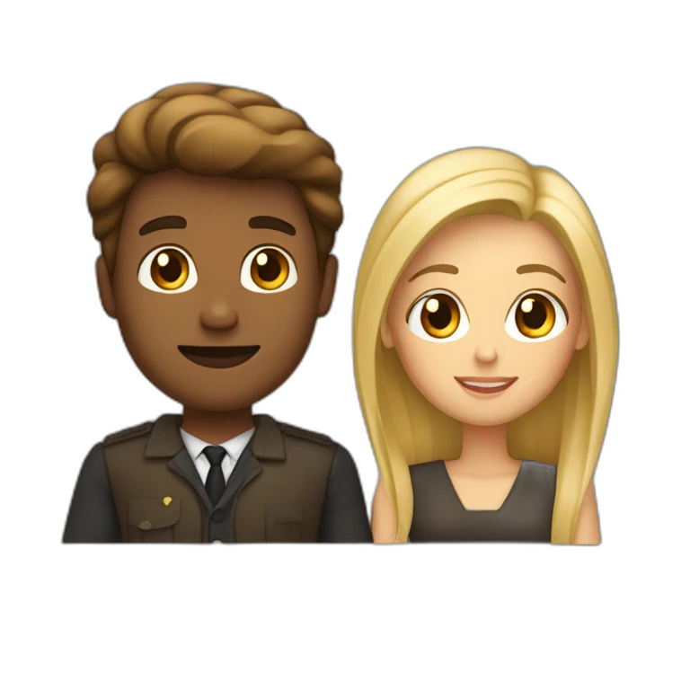 Un homme brun avec une femme blonde emoji