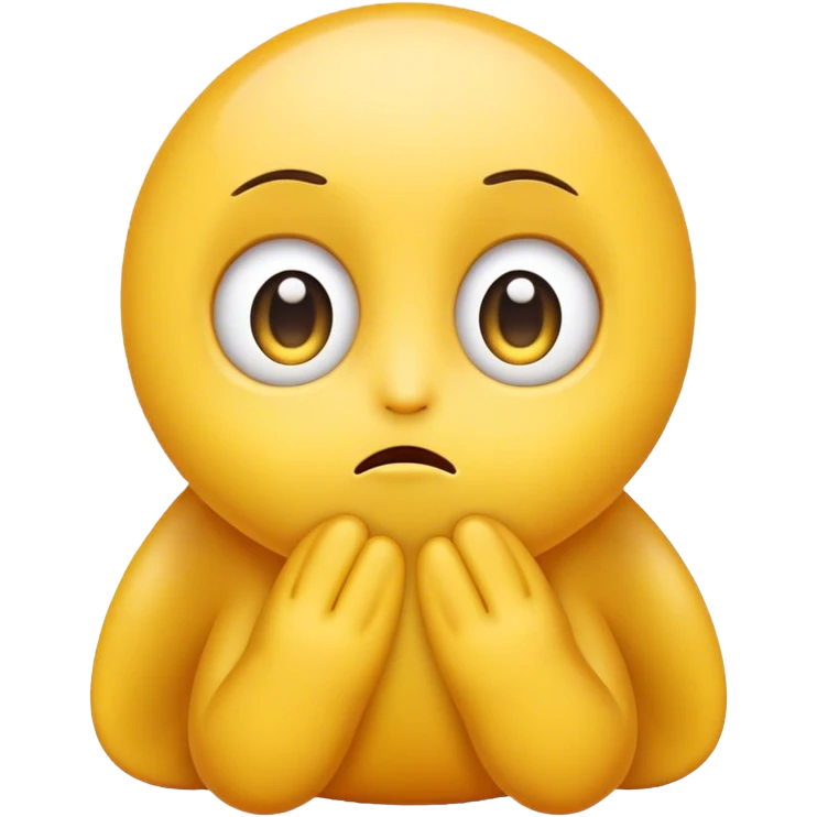 Pleading cute yellow round emoji emoji