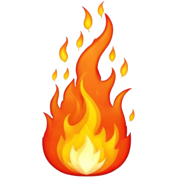 Pixel made of fire emoji
