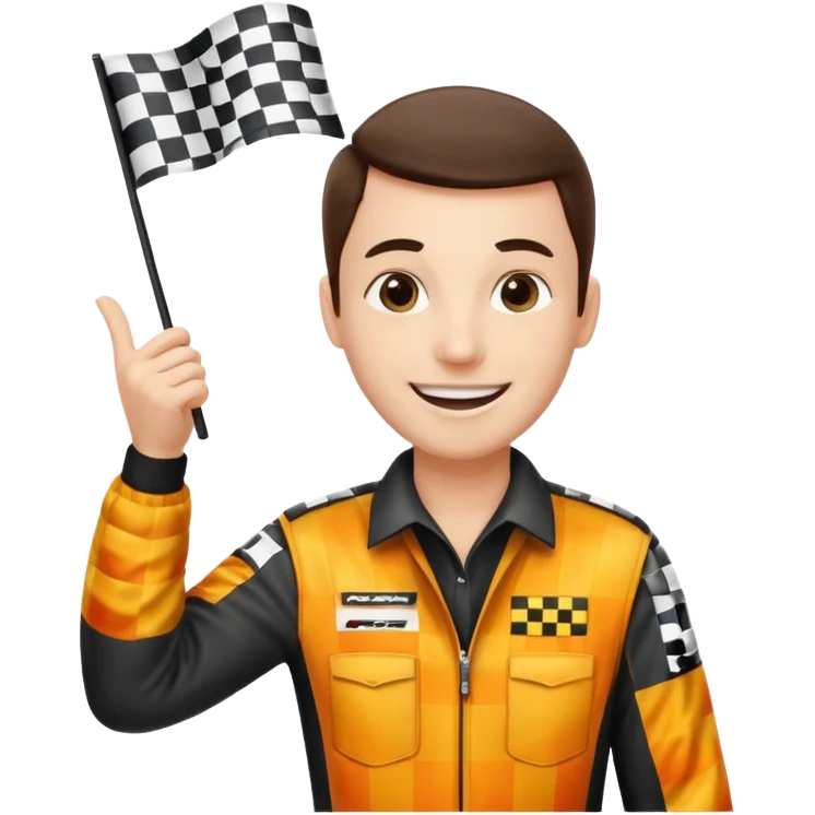SONO UN DIRETTORE DI GARA AUTO E SBANDIERO CON LA BANDIERA A SCACCHI PUOI GENERARE MENTRE SBANDIERO AUTO   E LE AUTO? emoji